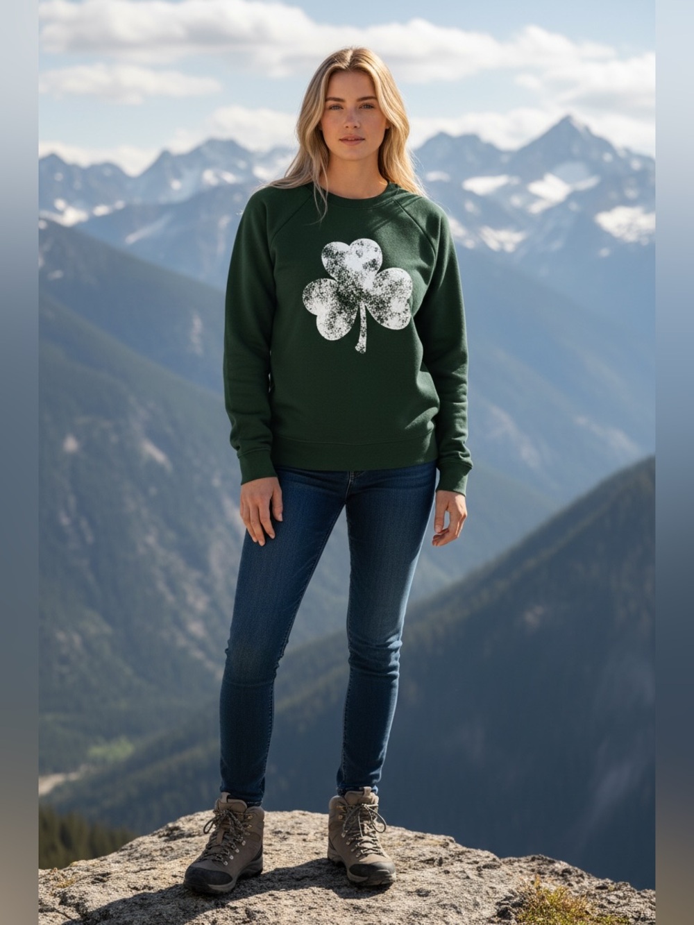 Sweatshirt Gildan- St Patrick Dark Green Clover Uni-Sex- NWOT